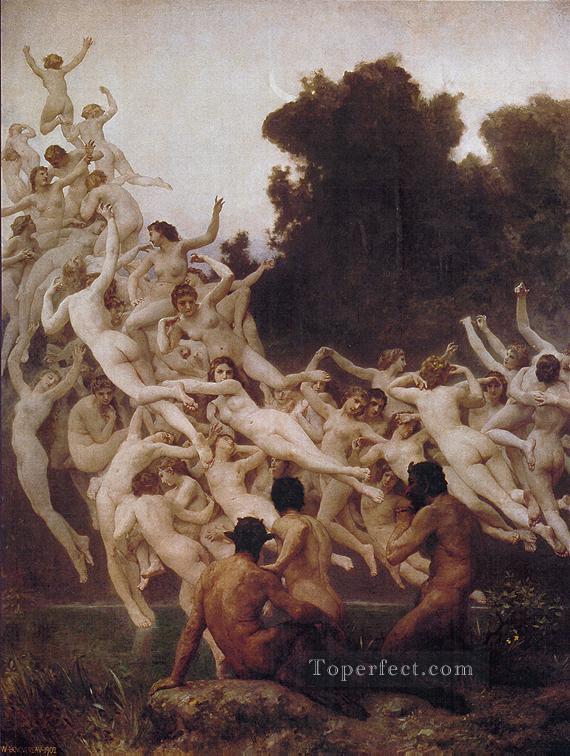 Les Oreades 1902 William Adolphe Bouguereau nude Oil Paintings